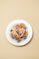 Mini Butter Christmas Stollen. Traditional Christmas cake.