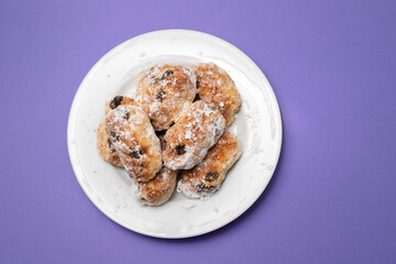 Mini Butter Christmas Stollen. Traditional Christmas cake.