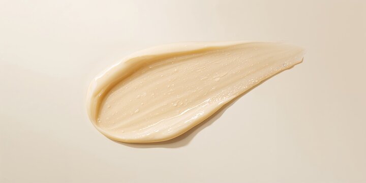 White cream swatch on textured vanilla yellow beige background, suitable for UI backdrop or editorial header design