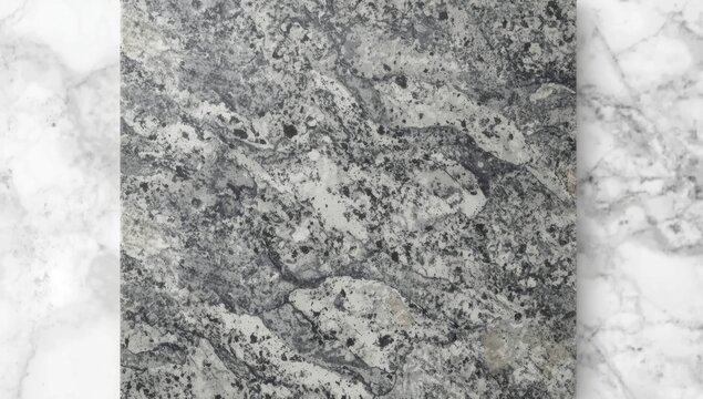 Natural grey granite with textured ripple design and veining, used in construction or interior design, Earth Day