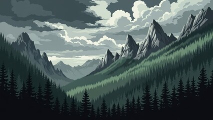 mountain landscape with mountains