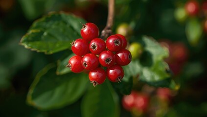Cherry-shaped background featuring red and green fruit elements, suitable for health and seasonal design
