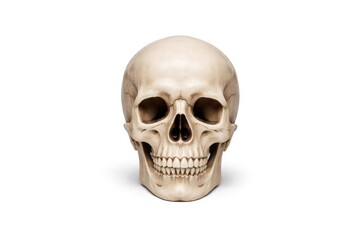 solitary skull on a plain white background with no distractions