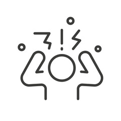 Sad man line design vector. Anxiety icon. 