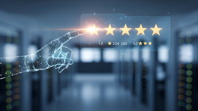 Server Room with Five Star Rating and Global Network - Powered by Adobe
