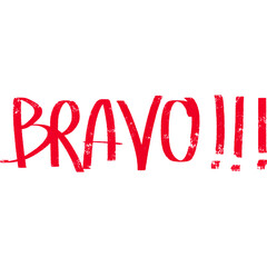 Hand Drawn Bravo Text Celebration Praise Marker Illustration, Handwritten BRAVO 