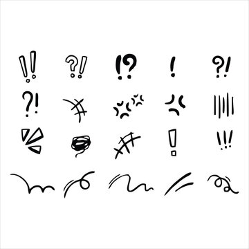 Hand drawn comic expression symbols