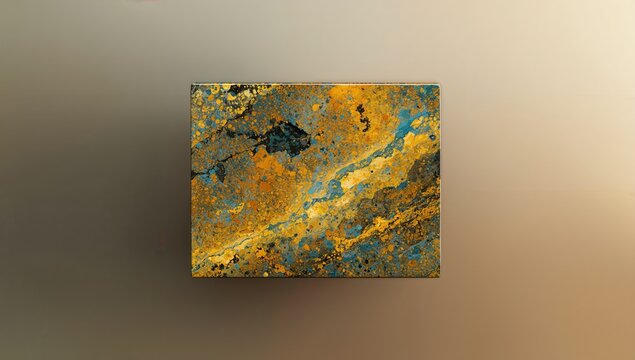 Macro shot of vibrant yellow and blue serpentinite mineral with textured surface for layout backgrounds, Earth Day