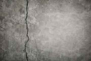 Weathered gray cement wall texture background with vertical fissure and text area