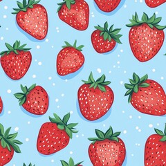 strawberry seamless pattern background illustration