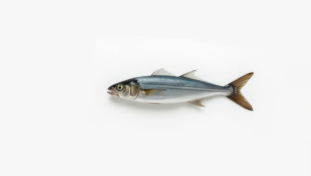 Fresh mackerel laid out on a white surface, suitable for food presentation or menu backgrounds