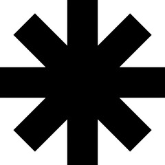 Bold Black Asterisk Starburst Symbol, Abstract Graphic Icon