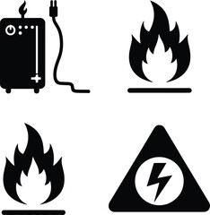 Fire and Battery Warning Symbols