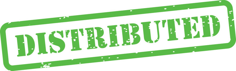 Green distributed stamp on white background