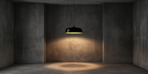 Hanging lamp casting illumination on a background surface, suitable for layout design or editorial headers