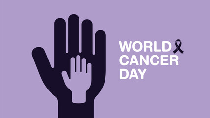 Fototapeta premium Hand raised for world cancer day Vector