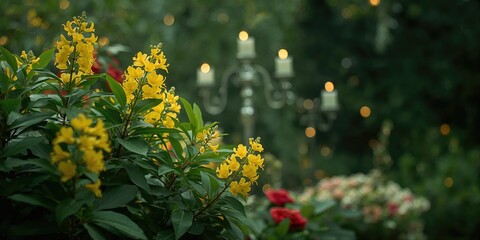 Senna alata, a decorative medicinal plant with bright yellow blooms, seen in herbal remedy preparations