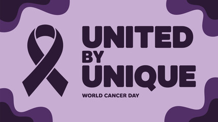 United by unique world cancer day Vector