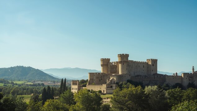 Historic 13th-century palace showcasing medieval civil and military design, highlighting architectural heritage in southern France