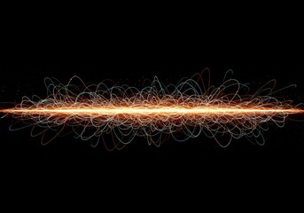 Abstract dark background featuring complex glowing digital energy flow representing the zero-point structure of the physical universe, abstract, zero-point, computational