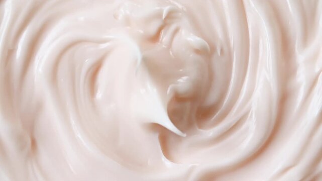 Pink Smooth Skin Cream Texture. Beauty Facial Cosmetics. Women's Cosmetics Skincare. Macro Shot of Natural Organic Cosmetics, Medicine. Production Close-up. Slow Motion . High quality 4k footage