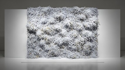 Modern Abstract Artwork in Gallery Setting.