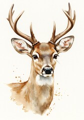 水彩の鹿王