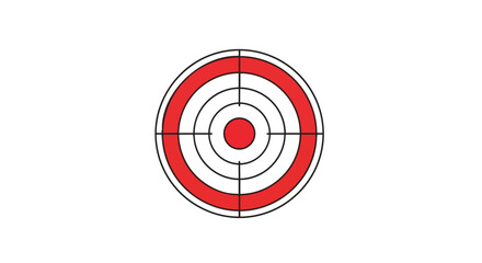 A detailed illustration of a red and white target with crosshairs, symbolizing precision, strategic goals, and successful achievement. Ideal for any