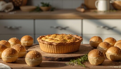 Fresh homemade pies with crust, highlighting traditional baking techniques for quality control, National Baking Week