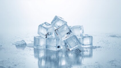 Ice formation on a water surface serving as a UI backdrop, winter awareness day