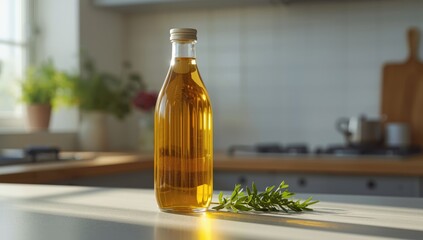 Reusable cooking oil in a container used for biodiesel manufacturing, highlighting waste recycling