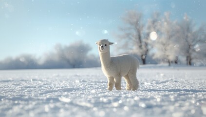 Obraz premium Fur animal in winter, focusing on thermal insulation and winter camouflage