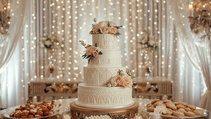 Decorative layered cake with vibrant icing and toppings, used as a centerpiece for parties, National Baking Week