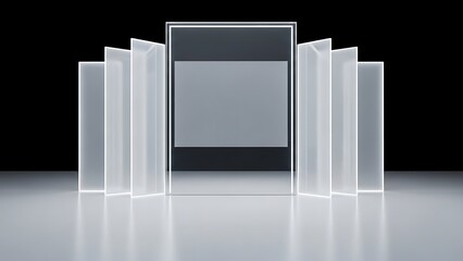 Modern Glass Panels with Empty Space.