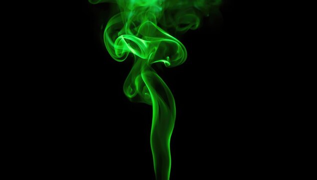 Dark scene featuring swirling green smoke, used as a backdrop for text or graphic design