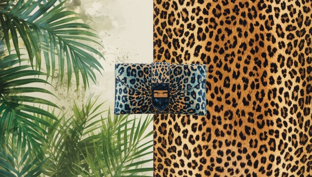 Leopard pattern on artisanal leather material at an African zoo, focusing on animal habitat preservation