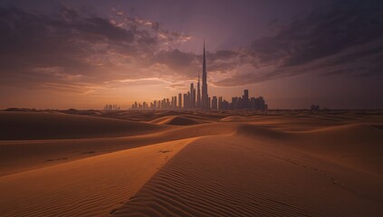 Deserted sandy road with horizon skyline, suitable for layout backgrounds or text overlays