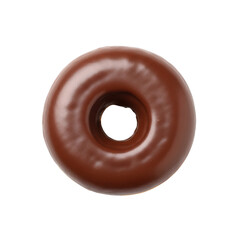 Chocolate donut isolated on transparent background