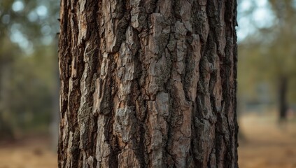Fototapeta premium Detailed image of weathered oak bark showing textured surface, suitable for environmental awareness campaigns