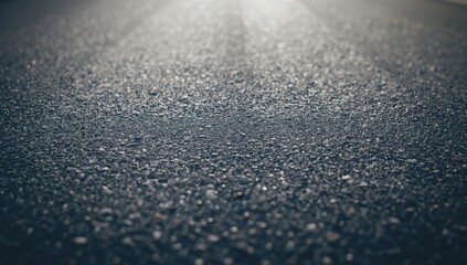 Detailed view of asphalt pavement texture used as a background or pattern, construction material, urban setting, black and gray tones