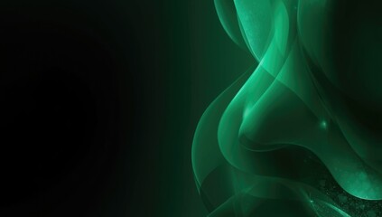 Dark, blurred scene featuring a green gradient blur background suitable for UI or editorial header design