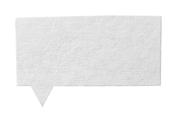 Blank cut out white paper speech bubble with copy space for text on transparent png background design element