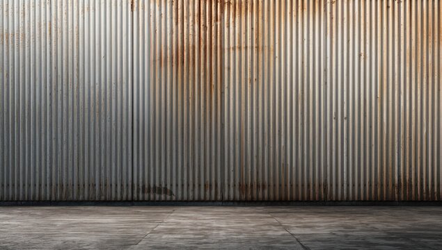 Old galvanized steel surface with rust and scratches serving as a vintage textured backdrop, highlighting corrosion