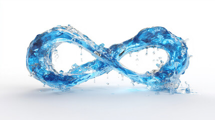 氷で作られた立体的な無限大マーク（インフィニティ）