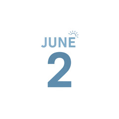 Bright June second graphic highlighting an important early summer calendar date adorned with a radiant sun icon, representing new beginnings and