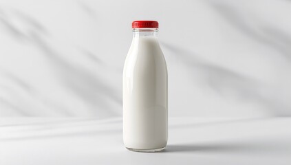 A single full milk bottle with a red lid, serving as a UI backdrop or editorial header background, World Milk Day