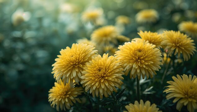 Detailed view of chrysanthemums highlighting petal structure and color variation for floral research
