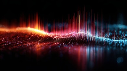 Abstract digital wave visualization glowing data flow