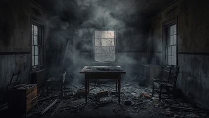 Old house blaze, highlighting risks of fire spreading in aging buildings for safety assessments