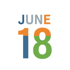 A vibrant colorful graphic representation of the eighteenth day of the sixth month, highlighting a significant calendar date with modern artistic